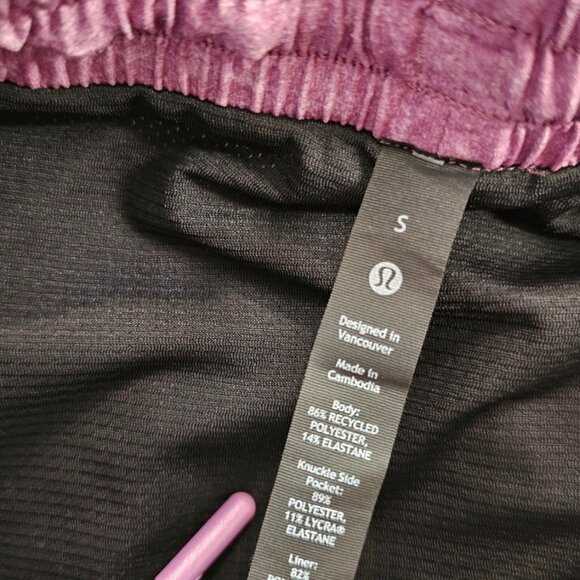 Lululemon Mens Pace Breaker Short 9", Lined, Purple Dye Wash, Size Small - Picture 4 of 9